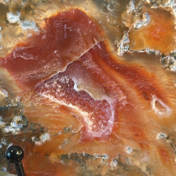 Moss Agate Crystal Slice With Druzy! - Picture 5 of 7